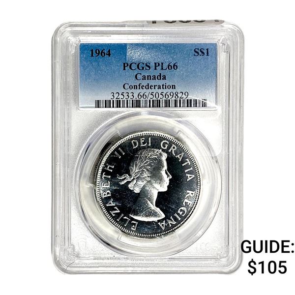 1964 Silver Canada $1 PCGS PL66