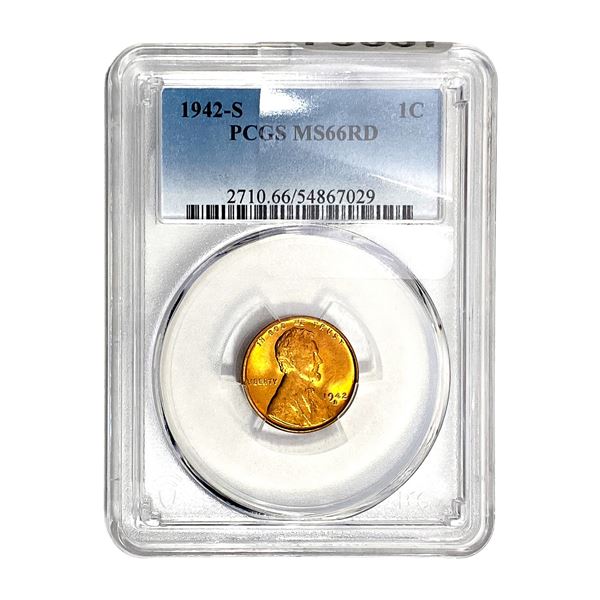 1942-S Wheat Cent PCGS MS66 RD