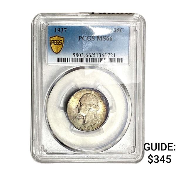 1937 Washington Silver Quarter PCGS MS66