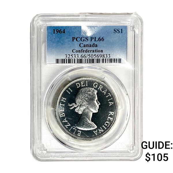1964 Silver Canada $1 PCGS PL66