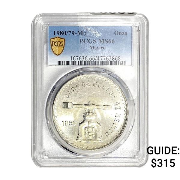 1980/79-MO Silver Mexico 1 Onza PCGS MS66