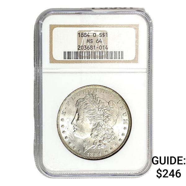 1884-O Morgan Silver Dollar NGC MS64