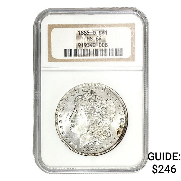 1885-O Morgan Silver Dollar NGC MS64
