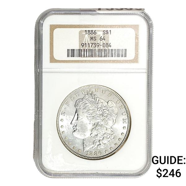 1886 Morgan Silver Dollar NGC MS64