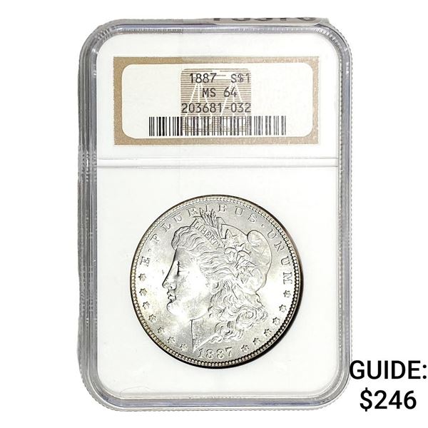 1887 Morgan Silver Dollar NGC MS64