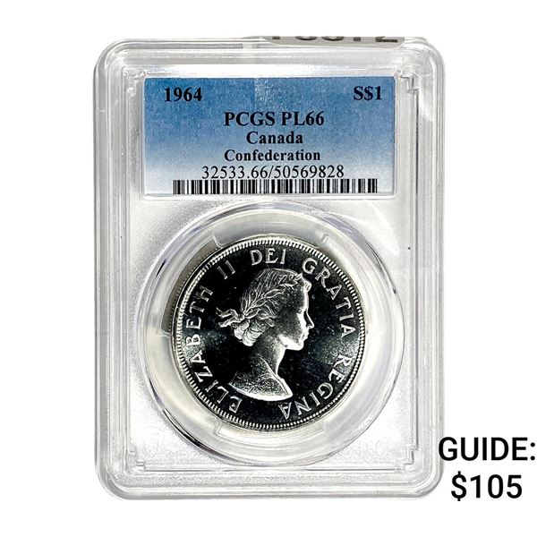 1964 Silver Canada $1 PCGS PL66