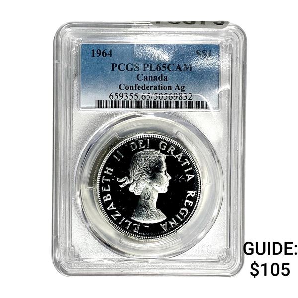 1964 Silver Canada $1 PCGS PL65 CAM
