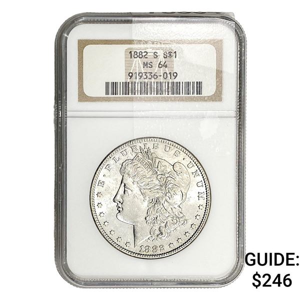 1882-S Morgan Silver Dollar NGC MS64