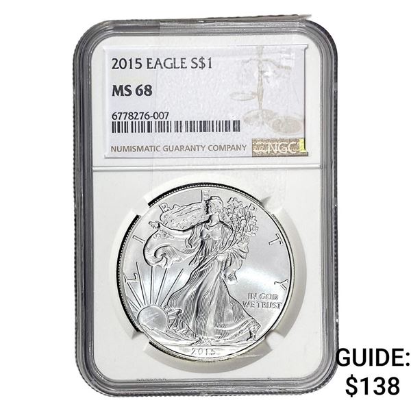 2015 Silver Eagle NGC MS68