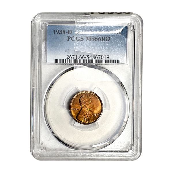 1938-D Wheat Cent PCGS MS66 RD