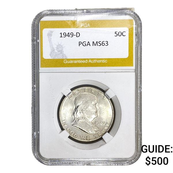 1949-D Franklin Half Dollar PGA MS63