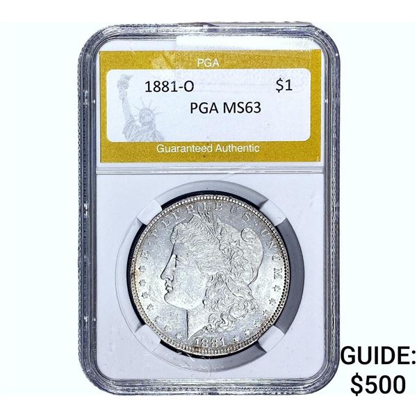 1881-O Morgan Silver Dollar PGA MS63