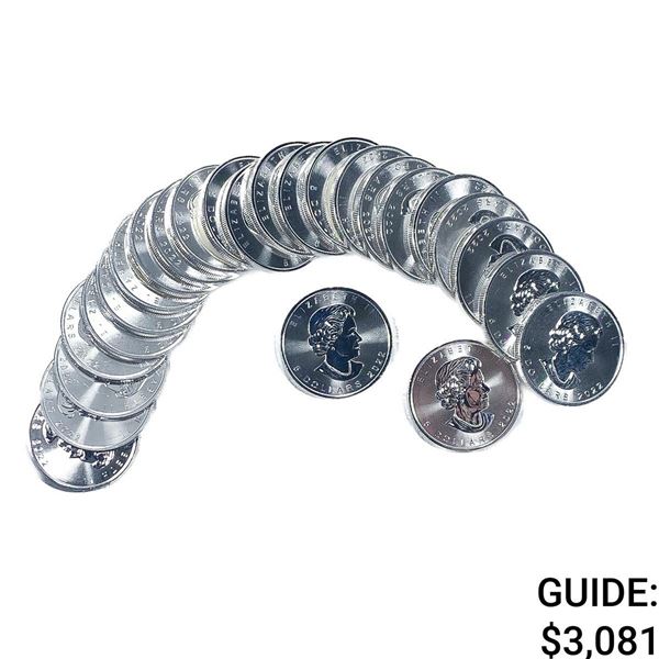 [25 Coins] 2022 Canada 1oz SIlver $5 Roll