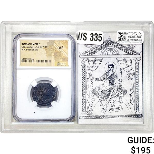 Roman Constantius II, AD 337-361 BI Centenionalis