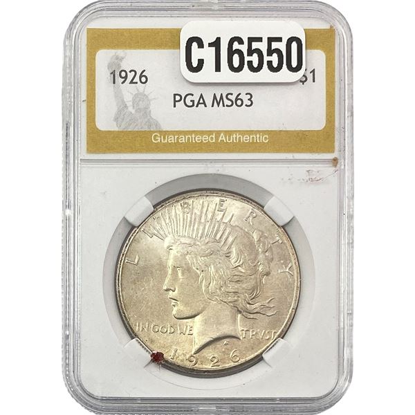 1926 Silver Peace Dollar PGA MS63