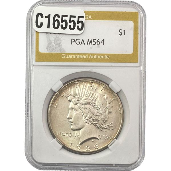 1926-D Silver Peace Dollar PGA MS64