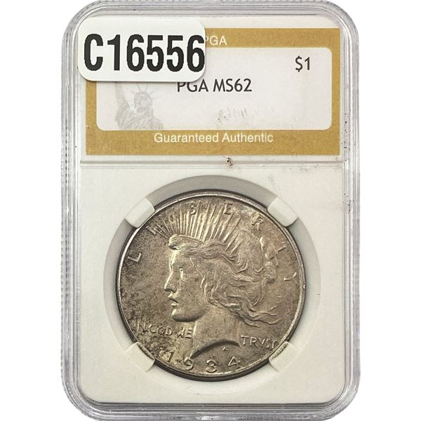 1934-D Silver Peace Dollar PGA MS62