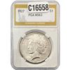 Image 1 : 1927 Silver Peace Dollar PGA MS63