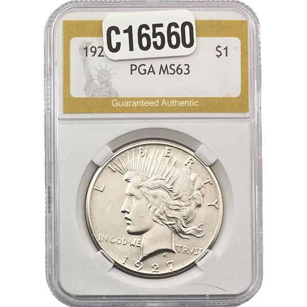 1927 Silver Peace Dollar PGA MS63