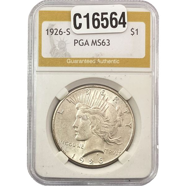 1926-S Silver Peace Dollar PGA MS63