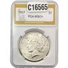 Image 1 : 1927 Silver Peace Dollar PGA MS63+