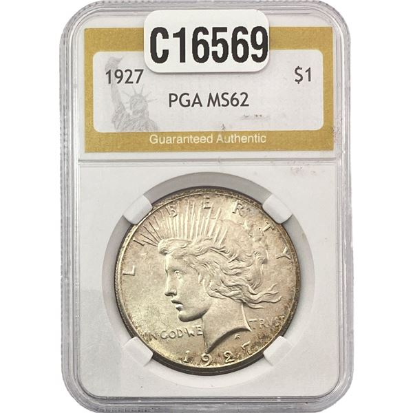 1927 Silver Peace Dollar PGA MS62