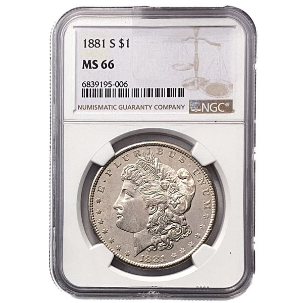 1881-S Morgan Silver Dollar NGC MS66