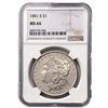 Image 1 : 1881-S Morgan Silver Dollar NGC MS66