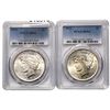 Image 1 : [2 Coins] 1923 Silver Peace Dollar PCGS MS64