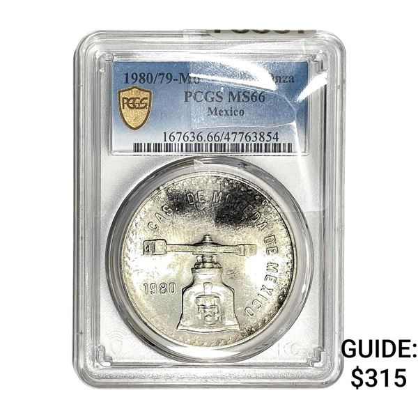 1980/79-MO Silver Mexico 1 Onza PCGS MS66