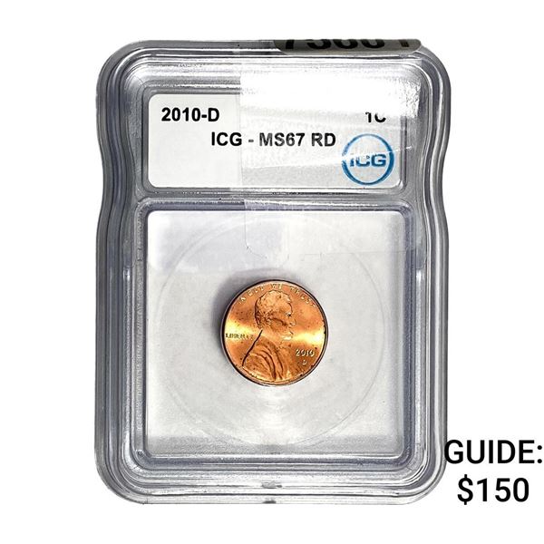 2010-D Lincoln Shield 1C ICG MS67 RD