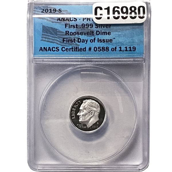 2019-S Roosevelt Dime ANACS PR70 DCAM