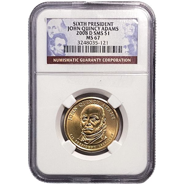 2008-D John Quincy Adams $1 NGC MS67