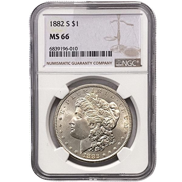 1882 Morgan Silver Dollar NGC MS66