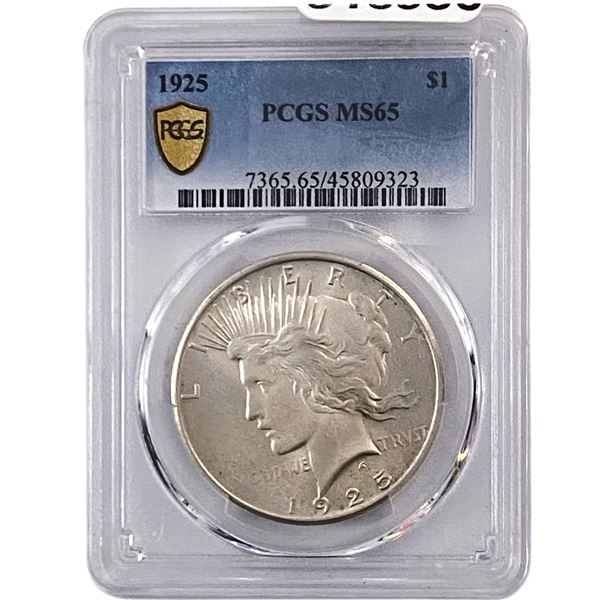 1925 Silver Peace Dollar PCGS MS65