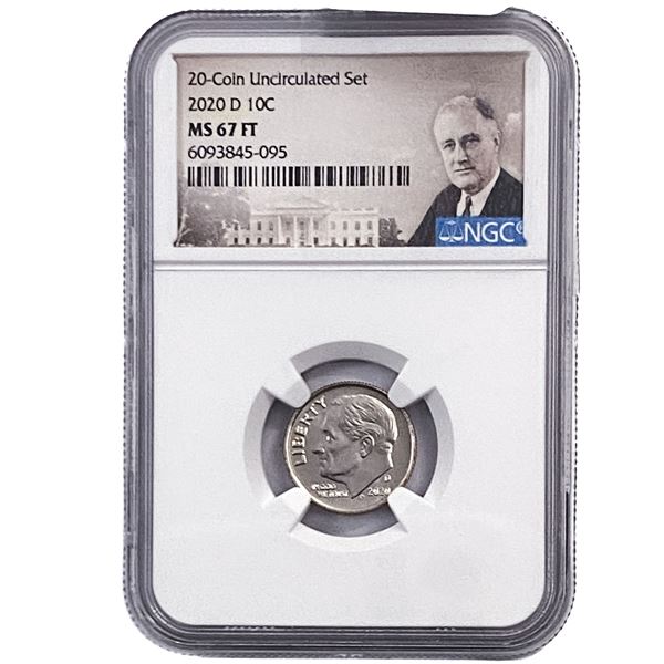 2020-D Roosevelt Dime NGC MS67 FT