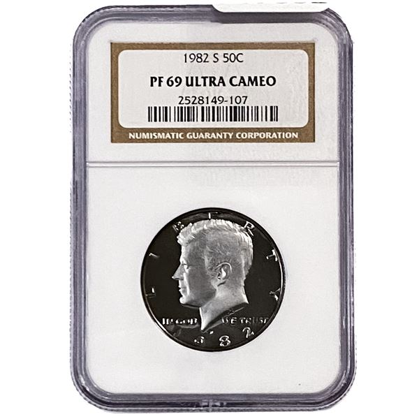 1982 Kennedy Half Dollar NGC PR69 Ultra Cameo