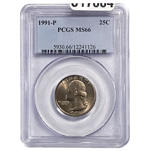 1991-P Washington Silver Quarter PCGS MS66