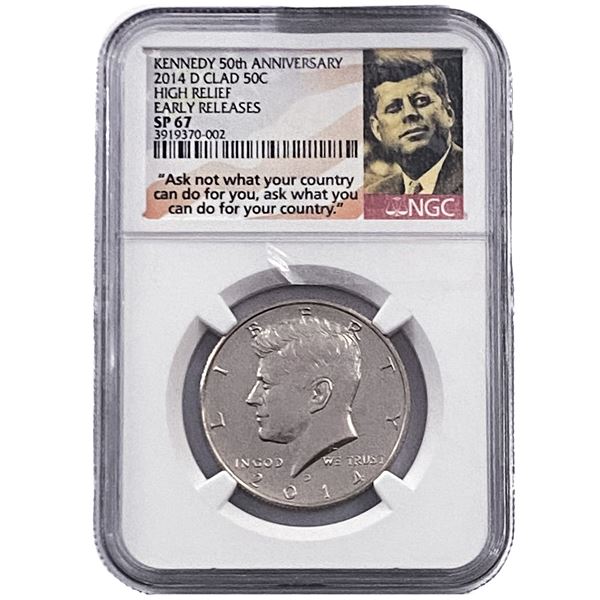 2014-D Kennedy Half Dollar NGC SP67 HR 50th Anniv.
