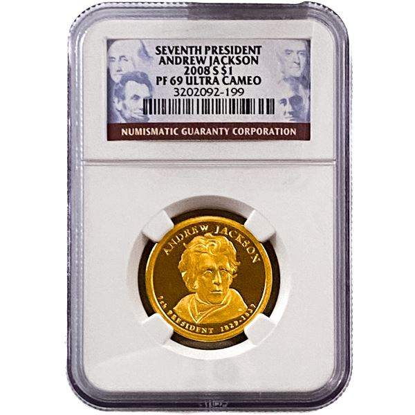 2008 Andrew Jackson Dollar NGC PF69 Ultra Cameo