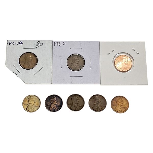 [8 Coins] 1909-2021 United States Penny Lot