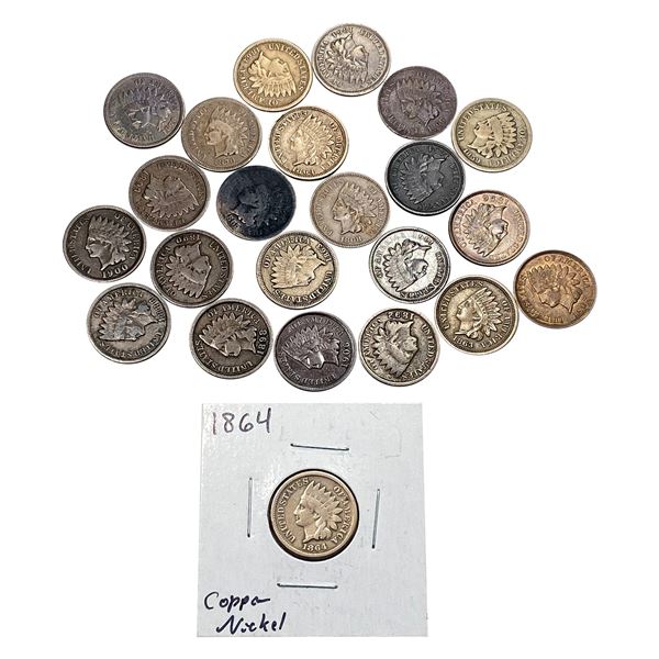 [23 Coins] 1859-1907 Indian Head Cent