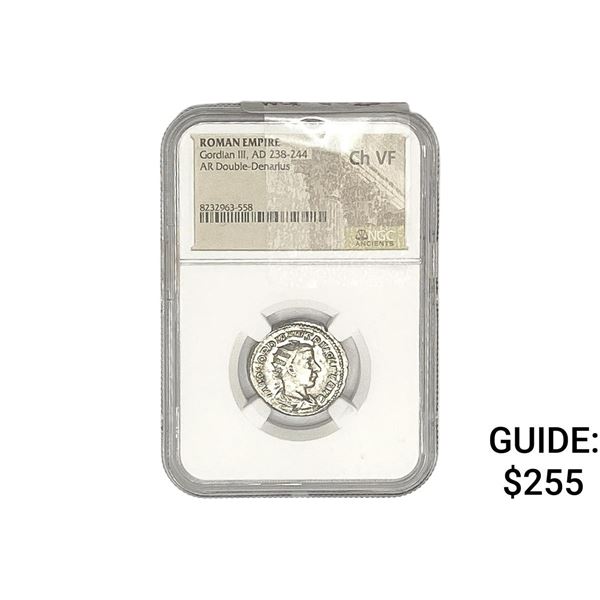 Roman Gordian III, AD238-244 AR Double-Denarius NGC Ch VF