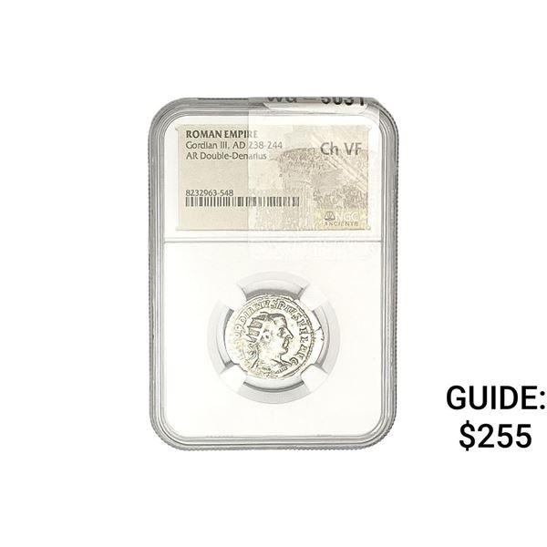 Roman Gordian III, AD238-244 AR Double-Denarius NGC ChVF