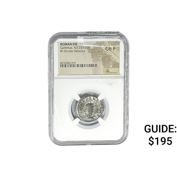 Roman Gallienus, AD 253-268 BI Double-Denarius NGC ChVF