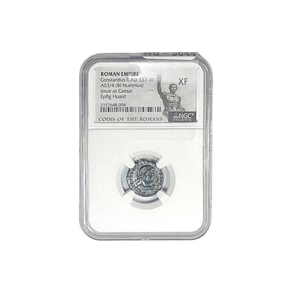Roman Constantius II, AD 337-361 AE3/4 (BI Nummus) NGC XF