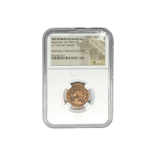 Roman Tetrarchy Maximian, AD286-310 AE Post-Ref. Radiate NGC