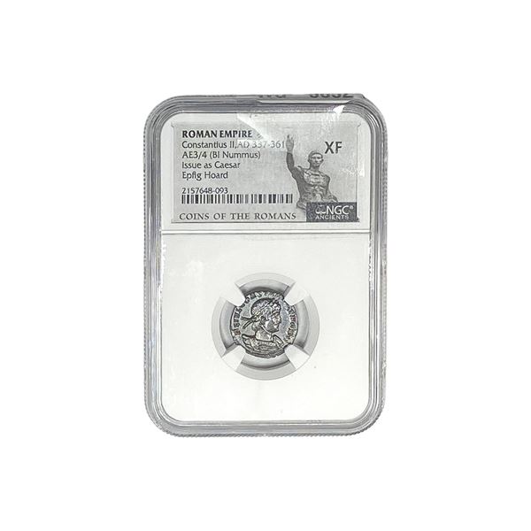 Roman Constantius II, AD 337-361 AE3/4 (BI Nummus) NGC XF