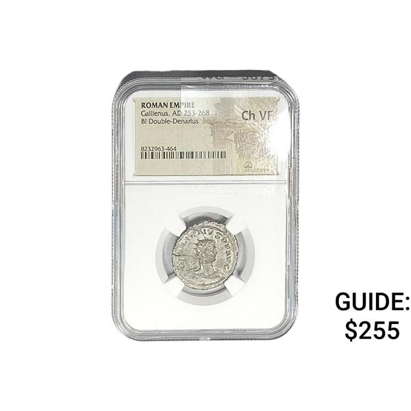 Roman Gallienus, AD 253-268 BI Double-Denarius NGC ChVF