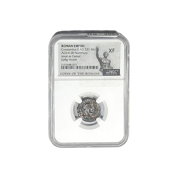 Roman Constantius II, AD 337-361 AE3/4 (BI Nummus) NGC XF